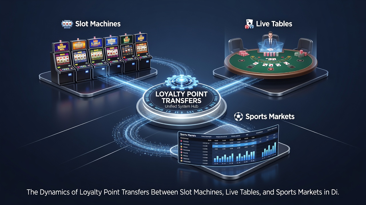 Beispielhafter Workflow für Punktetransfers zwischen Slots, Live-Tischen und Sportmärkten