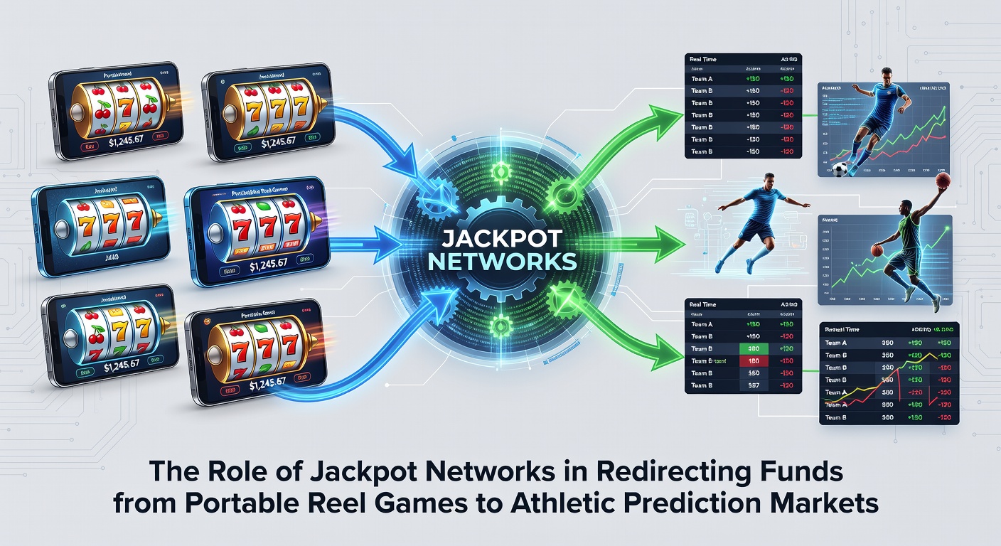 Grafik zur Kapitalumleitung zwischen mobilen Spielautomaten und Sportwetten über Jackpot-Systeme